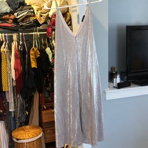Silver sleeveless v-neck Top Shop mini dress